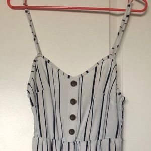 White Striped Midi Dress